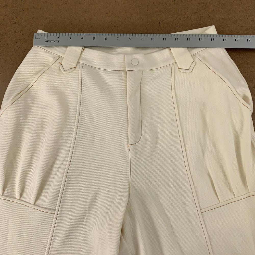 ASOS Design Womens Size 8 Cream Brown Top Stitch Jersey Twill Clean Peg Pant NWT - Picture 5 of 8